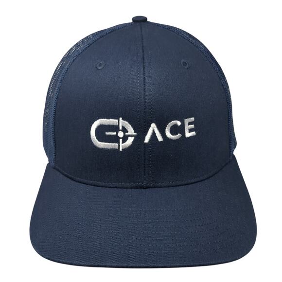 ACE Snapback Mesh Back Trucker Hat Blue One Size Adjustable Richardson - Picture 1 of 10
